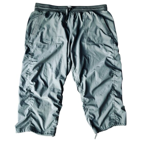 RBX Active Women’s Capri Pants 1X Olive Green Quick Dry Stretch Plus Hiking Gorp - Picture 1 of 3
